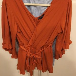 Ruffle V-Neck Top